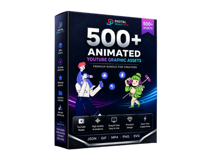 500+ Animated Graphics Bundle – JSON Assets for Creators (Nepal)