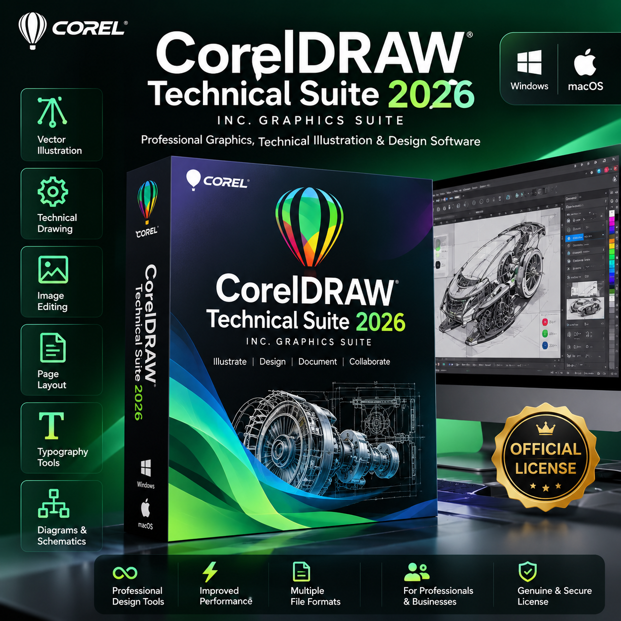 CorelDraw Technical Suite 2026 - Genuine License Key Win/Mac for Lifetime